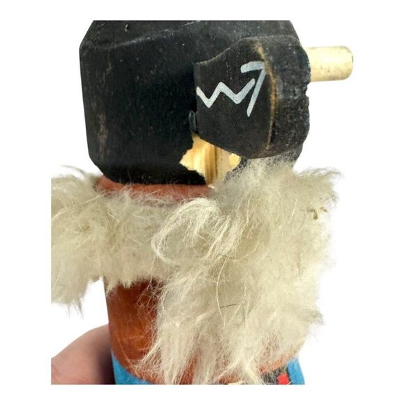 Hand-Carved Route 66 Je Ogy Ogre Kachina Doll VTG Fur & Hand-Painted READ - Picture 7 of 8